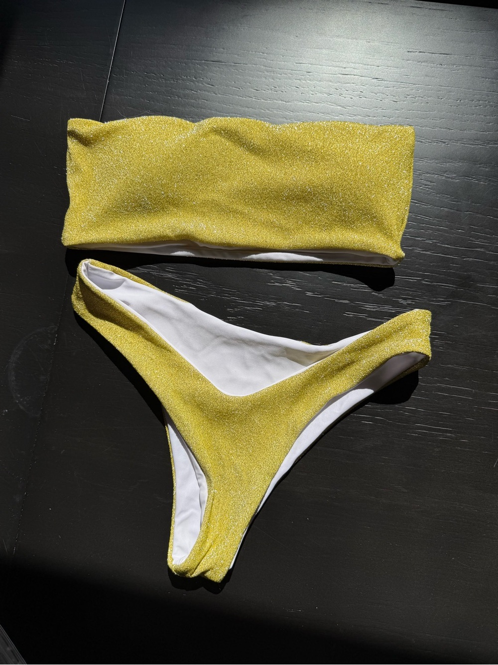Jobee gold Sparkle Bandeau Bikini Set - Women